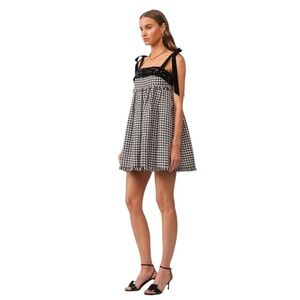 Sofie the Label Black and White Houndstooth Midi Dress